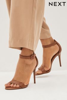 Tan Brown Signature Leather High Heel Sandals (M68298) | 66 €