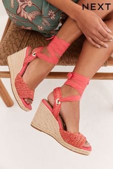 Pink - Forever Comfort® Schuhe mit Keilabsatz, Wickeldesign und Häkelspitze (M68299) | 36 €