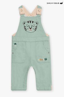 Sergent Major Green Embroidered Dungarees (M68591) | €35