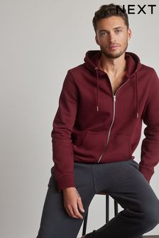 Burgundy Red Zip Through Hoodie (M68894) | €19