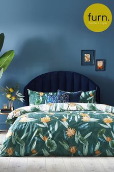furn. Green Eucalyptus Green Tigerlily Floral Reversible Duvet Cover and Pillowcase Set (M69098) | 599 UAH - 1,123 UAH