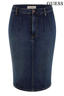 Guess Blue Britt Denim Longuette Skirt (M69300) | SGD 157