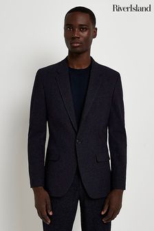 River Island Slim Blue Speckled Suit: Jacket (M6A236) | SGD 184