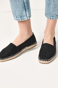 Black Regular/Wide Fit Forever Comfort® Square Toe Espadrilles (M70080) | ₪ 82