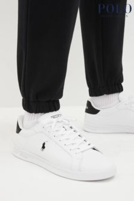 Blanc/noir - Baskets Polo Ralph Lauren Heritage Court en cuir à logo (M70299) | €107