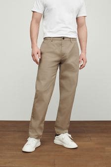 Stone Elasticated Waist Straight Fit Stretch Chino Trousers (M70378) | 8 BD