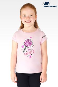 Skechers T-Shirt mit Glitzerprint, Pink (M70612) | 17 €