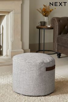 Dove Grey Chunky Weave Pouffe With Handles (M70657) | HK$456