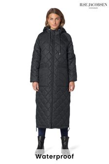 Ilse Jacobsen Black Quilted Maxi Windproof Coat (M71086) | $540