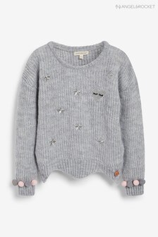 Angel & Rocket Grey Star Embellished Knitted Jumper