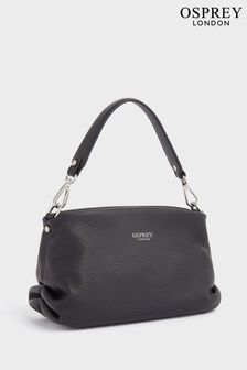 أسود - حقيبة يد جلد إيطالي لؤلؤ The Carina Shrug من Osprey London (M71291) | 85 ر.ع