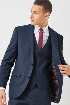 Blue Regular Fit Wool Blend Suit: Jacket (M71517) | €64