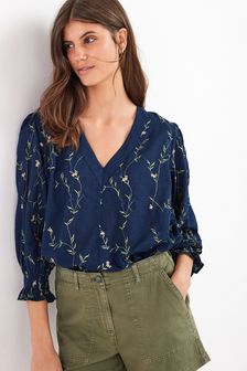Navy Blue Embroidered Top (M71628) | R494
