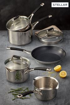 Stellar Silver Induction 5 Piece Draining Saucepan Set (M71754) | €241