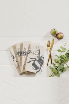 The Linen Table 4 Pack Natural Bee Linen Napkins (M71851) | €41