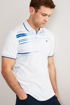 White/Blue Lines Blocked Polo Shirt (M71869) | ₪ 89