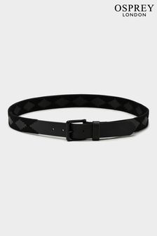 黑色 - OSPREY LONDON鞍皮革Mendoza皮帶 (M71912) | NT$1,630