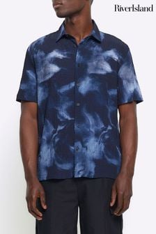 River Island Blue Inky Texture Shirt (M71936) | €41