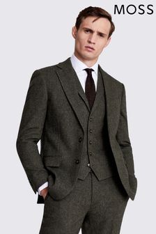 MOSS Tailored Fit Pine Herringbone Suit