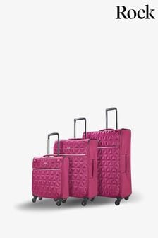 ורוד - סט של 3 מזוודות של Rock Luggage, דגם Jewel (M72493) | ‏1,132 ‏₪