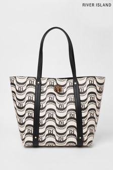 River Island Brown Wave Print Shopper Bag (M72634) | ₪ 168