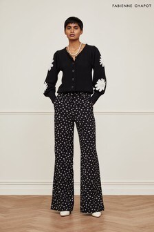 Fabienne Chapot Black Floral Puck Trousers (M73088) | €44
