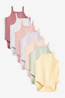 Pastel Pink Baby 7 Pack Vest Bodysuits (0mths-3yrs) (M73104) | 21 € - 24 €