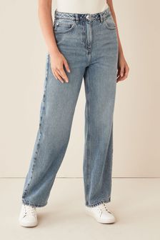 Mid Blue Super Soft TENCEL™ Blend Wide Leg Jeans (M73263) | $50