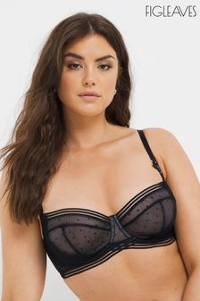 Figleaves Black Clara Underwired Balcony Bra (M73428) | €15.50