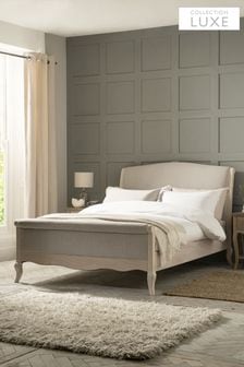 White Wash Wood and Light Natural Collection Luxe Josie Bed with Footend Frame (M73466) | €1,050 - €1,300