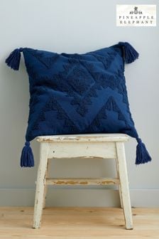 Pineapple Elephant Blue Imani Tufted Cushion (M73471) | €32