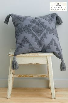 Pineapple Elephant Grey Imani Tufted Cushion (M73472) | $30