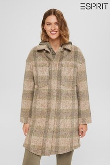 Esprit Grey Check Woven Coat (M73652) | €51