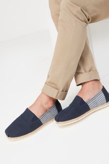 Castañer Leather Espadrilles in Dark Blue for Men Mens Shoes Slip-on shoes Espadrille shoes and sandals Blue 