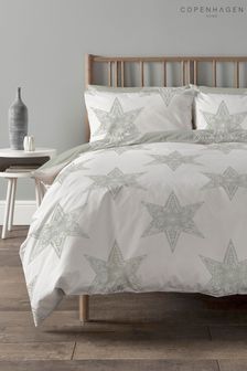 Copenhagen Home Silver Star Duvet Cover and Pillowcase Set