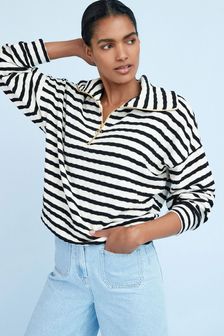 Black/White Zip Neck Sweatshirt (M73979) | 26 €