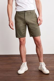 Khaki Green Straight Fit Stretch Chino Shorts (M74259) | R281