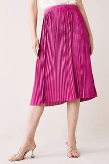 Purple Pleated Midi Skirt (M74337) | $55