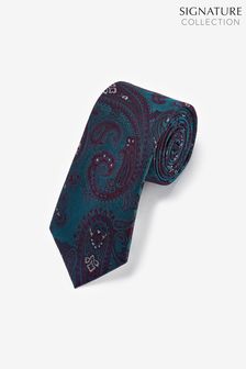 Teal Blue Paisley Regular Signature Tie (M74793) | ₪ 70