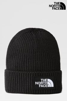 The North Face Black Kids Box Logo Cuffed Beanie (M74892) | $43