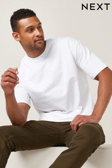 Weiß - Lässige Passform - T-Shirt aus schwerem Material (M75036) | 22 €