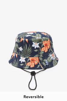 Navy Blue Floral Reversible Bucket Hat (M75377) | 19 €