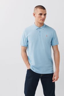 Light Blue Regular Fit Pique Polo Shirt (M75380) | CHF 20