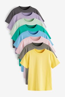 Bright Plain 8 Pack T-Shirts (3-16yrs) (M75430) | €30 - €45