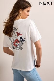 White The Little Mermaid License Pocket T-Shirt (M75575) | 66 zł