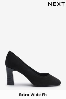 Black Extra Wide Fit Forever Comfort® Round Toe Block Heel Court Shoes (M76000) | 51 €