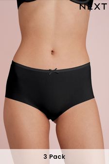 黑色 - No VPL 黑色蕾絲短褲 3 件裝 (M76014) | HK$161