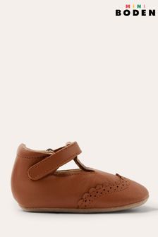 Boden Brown Leather Baby Shoes