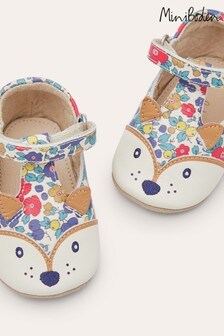Boden Blue Novelty Leather Baby Shoes