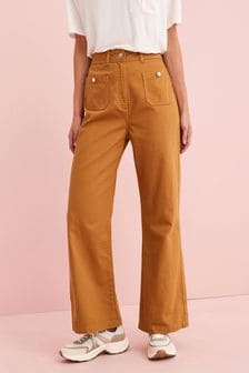 Camel Neutral - Patch Pocket Flare Trousers (M76507) | kr387
